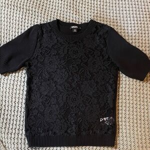 DKNY Black Lace Sweater Top